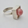 Niels Erik From, rhodochrosite bead set silver ring, Denmark, circa 1970 (Ref S797) SOLD - Image 3