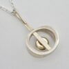 Niels Erik From, rhodochrosite set silver pendant on chain, Denmark, 1978 London import mark (Ref S804) SOLD - Image 5