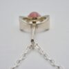 Niels Erik From, rhodochrosite set silver pendant on chain, Denmark, 1978 London import mark (Ref S804) SOLD - Image 4