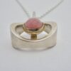 Niels Erik From, rhodochrosite set silver pendant on chain, Denmark, 1978 London import mark (Ref S804) SOLD - Image 3