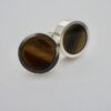 Niels Erik From, pair of round tiger eye ear studs, Denmark, circa 1975 (Ref S811) SOLD