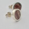 Arne Johansen, pair of rhodochrosite set silver ear studs, Denmark, circa 1975 (Ref S813) SOLD - Image 3