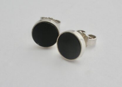 Niels Erik From, pair of round black onyx ear studs, Denmark, circa 1975 (Ref S814) SOLD - Image 2