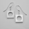 Arne Johansen, pair of silver minimalist cut out drop earrings, Denmark, circa 1970 (Ref S847) SOLD
