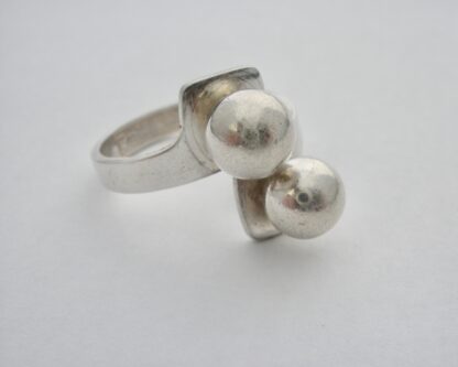 Bengt Hallberg, silver double bead ring, Sweden, circa 1975 (Ref S916) SOLD