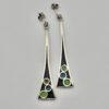 Norman Grant, pair of enamel on silver drop earrings, Scotland, circa 1974 (Ref S907) SOLD