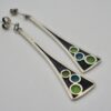 Norman Grant, pair of enamel on silver drop earrings, Scotland, circa 1974 (Ref S907) SOLD - Image 2