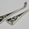 Norman Grant, pair of enamel on silver drop earrings, Scotland, circa 1974 (Ref S907) SOLD - Image 3
