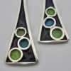 Norman Grant, pair of enamel on silver drop earrings, Scotland, circa 1974 (Ref S907) SOLD - Image 4