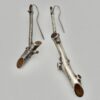 Ross Morgan, pair of fine silver on wood 'twig' drop earrings, England, 1990s (Ref S906) SOLD - Image 3