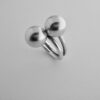 Bent Knudsen, silver double bead and wire ring, Denmark, circa 1970 (Ref S967) SOLD - Image 2