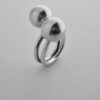 Bent Knudsen, silver double bead and wire ring, Denmark, circa 1970 (Ref S967) SOLD - Image 3
