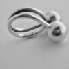 Bent Knudsen, silver double bead and wire ring, Denmark, circa 1970 (Ref S967) SOLD - Image 6