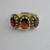 Slade & Kempton, 9 carat gold three stone garnet ring, London, 1979 (Ref AF005) SOLD
