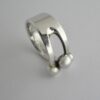Anna-Greta Eker, for Norway Plus Designs Studio, silver three bead 'Ball' ring, Norway, 1975 London import marks (Ref S993) SOLD