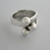 Anna-Greta Eker, for Norway Plus Designs Studio, silver three bead 'Ball' ring, Norway, 1975 London import marks (Ref S993) SOLD - Image 4
