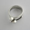 Anna-Greta Eker, for Norway Plus Designs Studio, silver three bead 'Ball' ring, Norway, 1975 London import marks (Ref S993) SOLD - Image 6