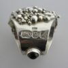 Michael Allen Bolton, nephrite jade and garnet silver ring, London 1975 (Ref S+16) SOLD - Image 6