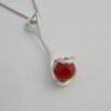 Daniel Vior, silver and carnelian bead set 'Oblade' silver pendant on chain, Barcelona, Spain, of recent manufacture (Ref S+01) SOLD