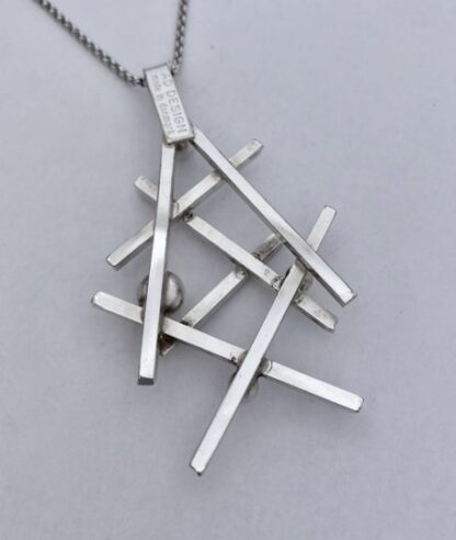 Jens Andersen and Erik Dunning, for A D Design, silver plated pendant, 1970s, Denmark (Ref S+76) SOLD - Image 4