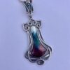 Queensway, enamel and silver Art Nouveau pendant on chain, circa 1905 (Ref S+94) SOLD
