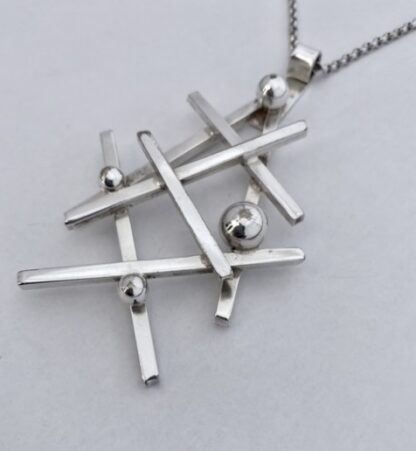 Jens Andersen and Erik Dunning, for A D Design, silver plated pendant, 1970s, Denmark (Ref S+76) SOLD - Image 3