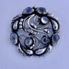 Georg Jensen, Moonlight Blossom moonstone set silver brooch, #159, Denmark, 1971 London import mark (Ref S+95)SOLD