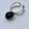 Unknown maker, tiger eye bead set silver ring, Denmark, circa 1970 (Ref S+174HH)