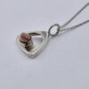 Kultaseppa Salovaara, rhodochrosite set silver pendant on a chain, Finland, circa 1975 (Ref S+193HH) - Image 3