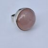 Niels Erik From, large rose quartz set silver ring, Denmark, circa 1970 (Ref S+207)