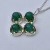 Kultaseppa Salovaara, green agate bead set silver pendant on a chain, Finland, 1974 London import marks (Ref S+213) SOLD - Image 2