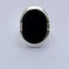 Niels Erik From, black onyx set silver ring, Denmark, 1987 London import mark (Ref S+209) - Image 3