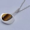 Niels Erik From, tiger eye set silver pendant on chain, Denmark, circa 1975 (Ref S+232) SOLD - Image 2