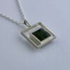 Arne Johansen, nephrite jade set silver pendant on chain, Denmark, circa 1975 (Ref S+229) SOLD - Image 2