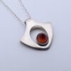 Kultaseppa Salovaara, carnelian set silver pendant on a chain, Finland, circa 1975 (Ref S+234) SOLD