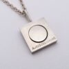 Arne Johansen, black onyx set silver minimalist pendant, Denmark, circa 1975 (Ref S+226) - Image 4