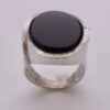Niels Erik From, black onyx set silver ring, Denmark, 1986 London import mark (Ref S+221HH) SOLD - Image 2