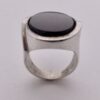 Niels Erik From, black onyx set silver ring, Denmark, 1986 London import mark (Ref S+221HH) SOLD - Image 5