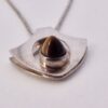 Kultaseppa Salovaara, tiger eye set silver pendant on a chain, Finland, circa 1975 (Ref S+223) - Image 4