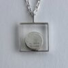 Arne Johansen, nephrite jade set minimalist silver pendant on a chain, Denmark, circa 1975 (Ref S+238) SOLD - Image 3