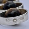 Kultaseppa Salovaara, three stone tiger eye bead set silver pendant on a chain, Finland, circa 1970 (Ref S+243) SOLD - Image 4