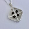 Kultaseppa Salovaara, smoky quartz four stone set silver pendant on chain, Finland, circa 1975 (Ref S+258HH) SOLD