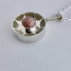 Kultaseppa Salovaara, rhodochrosite set silver pendant on a chain, Finland, 1973 (Ref S+257HH) SOLD - Image 3