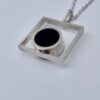 Arne Johansen, black onyx set minimalist silver pendant, Denmark, circa 1975 (Ref S+251) SOLD - Image 2