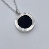 Niels Erik From, black onyx set silver pendant on chain, Denmark, circa 1980 (Ref S+247HH) SOLD