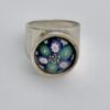 Caithness Glass, millefiori glass set silver ring, Sheffield 1973 (Sheffield Assay Office bicentenary date letter) (Ref S+268) SOLD