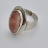 Niels Erik From, rose quartz set silver ring, Denmark, circa 1975 (Ref S+266) SOLD - Image 2