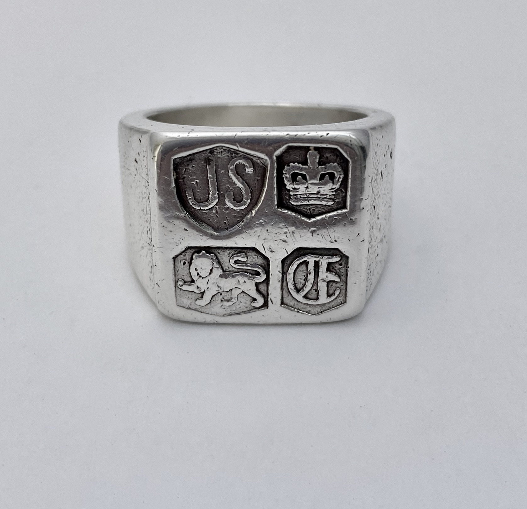 Jack Spencer, feature hallmark silver ring, Sheffield 1973 (bicentenary ...