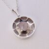 Kultaseppa Salovaara, rose quartz set silver pendant on a chain, Finland, circa 1975 (Ref S+256HH) SOLD