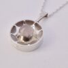 Kultaseppa Salovaara, rose quartz set silver pendant on a chain, Finland, circa 1975 (Ref S+256HH) SOLD - Image 3